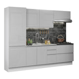 Combo Completo de Cocina 100% MDF 260 cm Frentes Blanco Brillante Acordes Madesa 01
