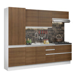 Combo Completo de Cocina 100% MDF 260 cm Blanco/Marrón Acordes Madesa 01
