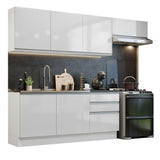 Combo Completo de Cocina 100% MDF 260 cm Frentes Blanco Brillante Acordes Madesa 03