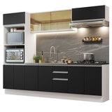 Combo Completo de Cocina 100% MDF 270 cm Blanco/Negro Acordes Madesa 07