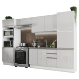 Combo Completo de Cocina 100% MDF 330 cm Frentes Blanco Brillante Acordes Madesa 02
