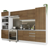 Combo Completo de Cocina 100% MDF 330 cm Marrón/Blanco Acordes Madesa 02