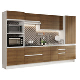 Combo Completo de Cocina 100% MDF 330 cm Blanco/Marrón Acordes Madesa 05