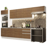 Combo Completo de Cocina 100% MDF 330 cm Blanco/Marrón Acordes Madesa 06