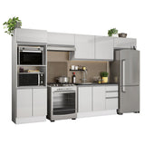 Combo Completo de Cocina 100% MDF 350cm Frentes Blanco Brillante Acordes Madesa 01