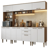 Combo completo de Cocina 225 cm Marrón/Blanco Lille Madesa 01