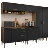 Combo completo de Cocina 245 cm Marrón/Negro Lille Madesa 01