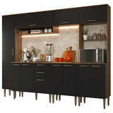 Combo completo de Cocina 265 cm Marrón/Negro Lille Madesa 01