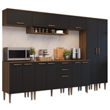 Combo completo de Cocina 305 cm Marrón/Negro Lille Madesa 01