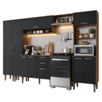 Combo completo de Cocina 305 cm Marrón/Negro Lille Madesa