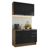 Cocina Compacta 120 x 60 cm Marrón/Negro Lux Madesa 02
