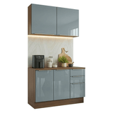 Cocina Compacta 120 x 60 cm Marrón/Gris Lux Madesa 02