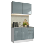 Cocina Compacta 120 x 60 cm Blanco/Gris Lux Madesa 02