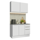 Cocina Compacta 120 x 60 cm Blanco/Blanco Aterciopelado Lux Madesa 02