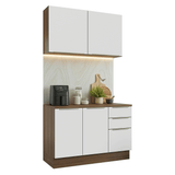 Cocina Compacta 120 x 60 cm Marrón/Blanco Aterciopelado Lux Madesa 02