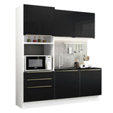 Combo de Cocina Compacta 180cm Blanco/Negro Lux Madesa 01