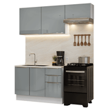 Cocina Compacta 180 cm Blanco/Gris Lux Madesa 02