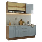Cocina Compacta 180 x 60 cm Marrón/Gris Lux Madesa 05