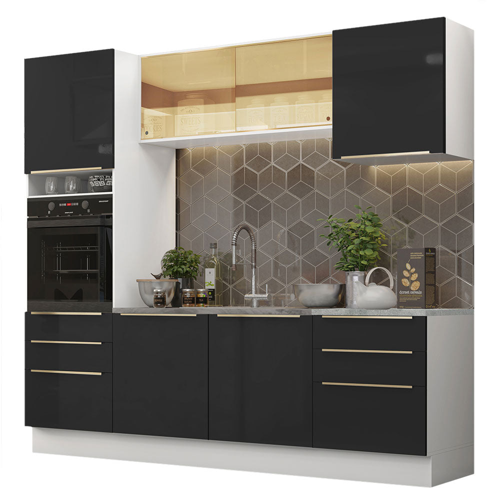 Combo completo de Cocina 240cm Blanco/Negro Lux Madesa 02