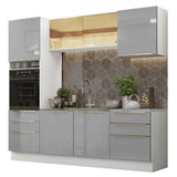 Combo completo de Cocina 240cm Blanco/Gris Lux Madesa 02
