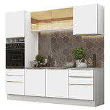 Combo Completo de Cocina 240 x 60 cm Blanco/Blanco Aterciopelado Lux Madesa 02