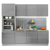 Combo completo de Cocina 240cm Blanco/Gris Lux Madesa 03