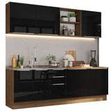 Combo completo de Cocina 240cm Marrón/Negro Lux Madesa 05