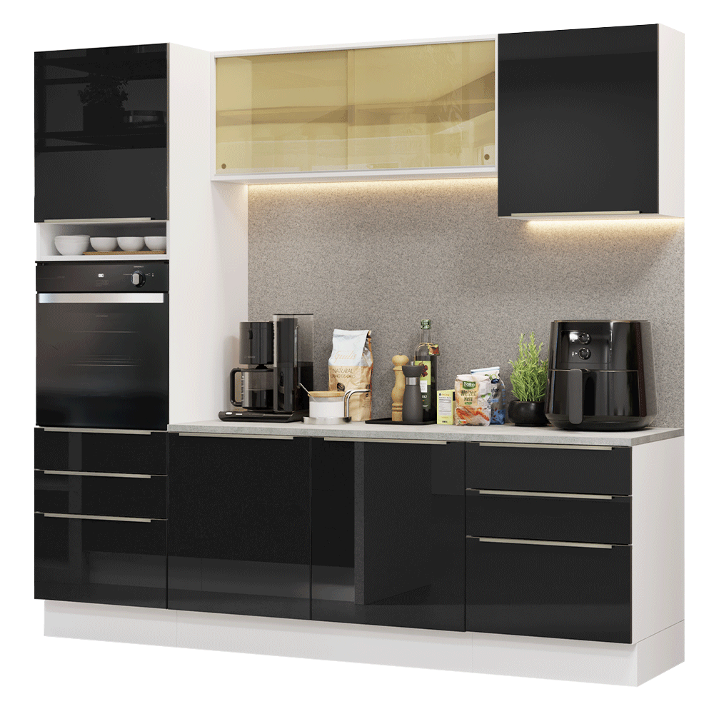 Combo completo de Cocina Madesa Lux 240cm BN 02