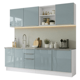 Combo completo de Cocina 240 cm Blanco/Gris Lux Madesa 09