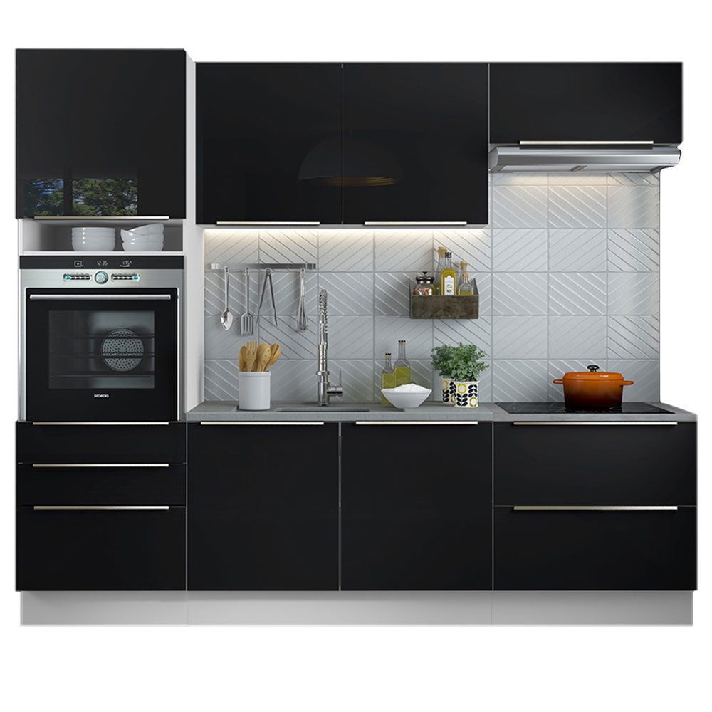 Combo completo de Cocina 260cm Blanco/Negro Lux Madesa 01