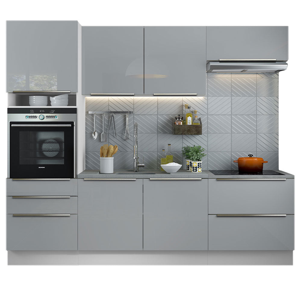 Combo completo de Cocina 260cm Blanco/Gris Lux Madesa 01