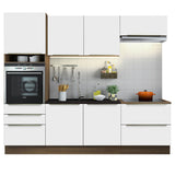 Combo Completo de Cocina 260 x 60 cm Marrón/Blanco Aterciopelado Lux Madesa 01