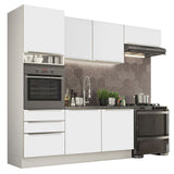 Combo Completo de Cocina 260 x 60 cm Blanco/Blanco Aterciopelado Lux Madesa 03