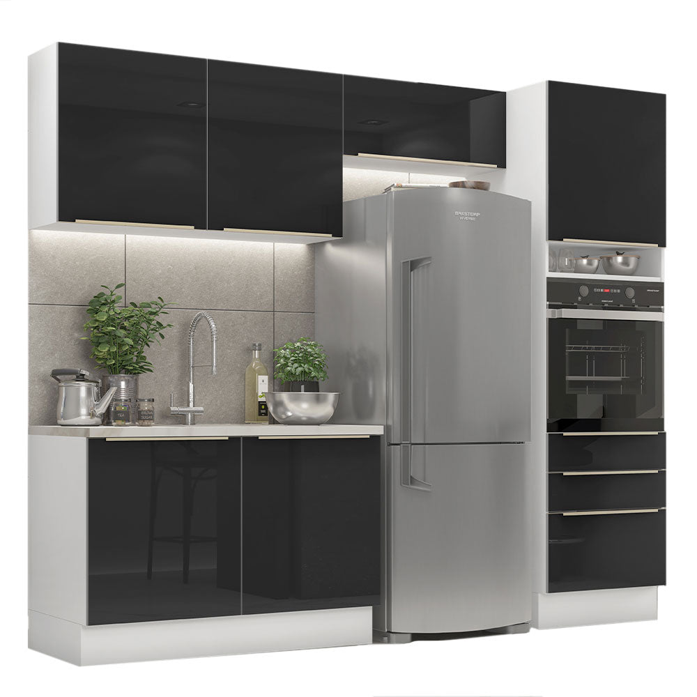 Combo completo de Cocina 260cm Blanco/Negro Lux Madesa 05