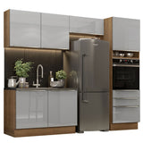 Combo completo de Cocina 260cm Marrón/Gris Lux Madesa 05