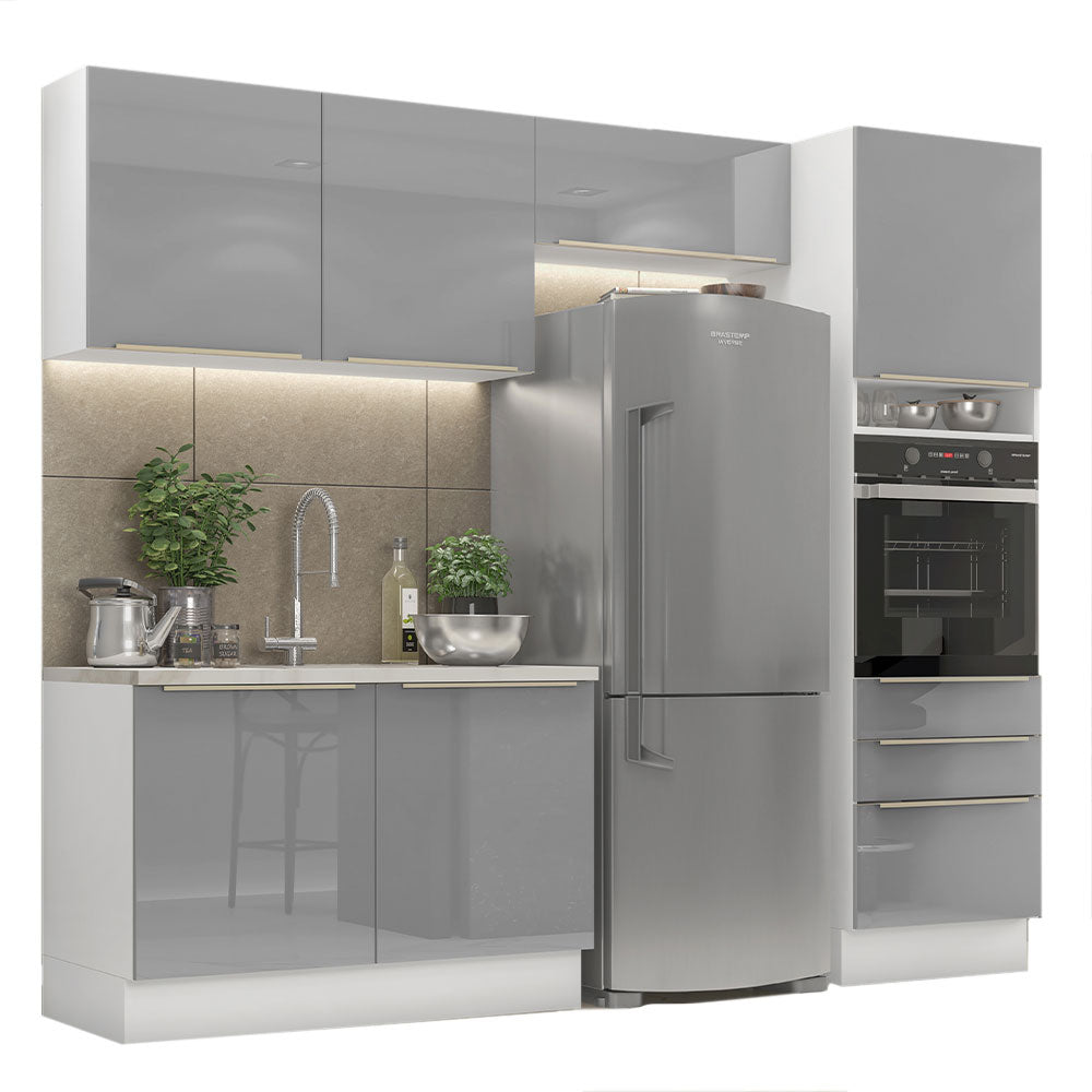Combo completo de Cocina 260cm Blanco/Gris Lux Madesa 05