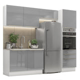 Combo completo de Cocina 260cm Blanco/Gris Lux Madesa 05