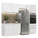 Combo Completo de Cocina 260 x 60 cm Blanco/Blanco Aterciopelado Lux Madesa 05