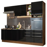 Combo completo de Cocina 260cm Marrón/Negro Lux Madesa 08