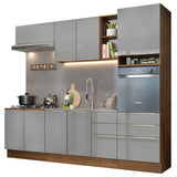 Combo completo de Cocina 260cm Marrón/Gris Lux Madesa 08