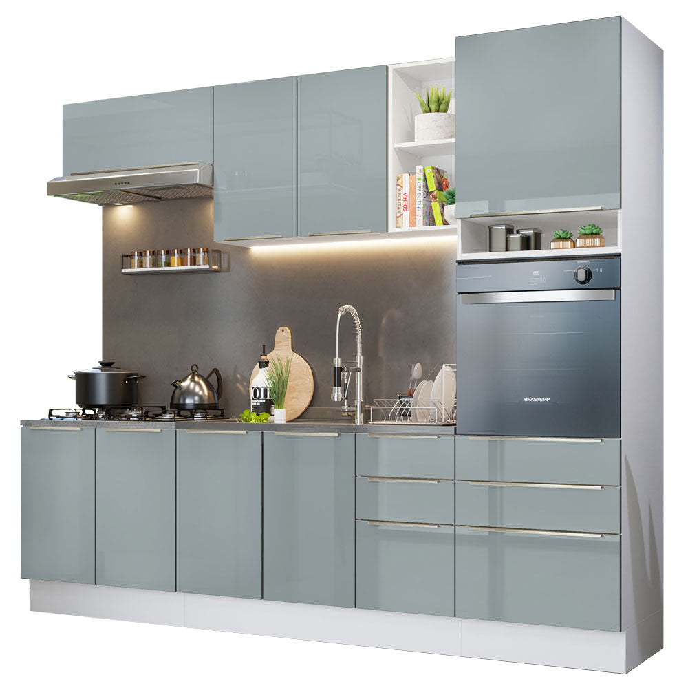 Combo completo de Cocina 260cm Blanco/Gris Lux Madesa 08