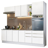 Combo Completo de Cocina 260 x 60 cm Blanco Aterciopelado Lux Madesa 08