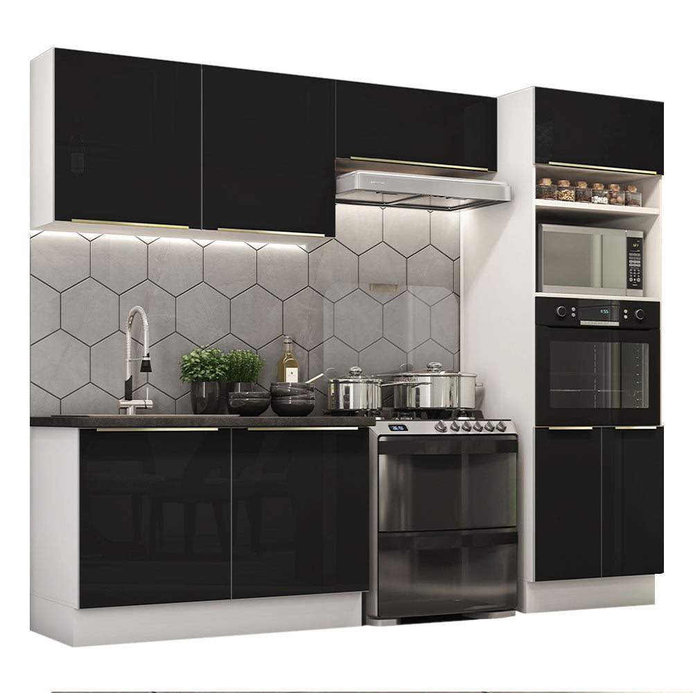Combo completo de Cocina 270cm Blanco/Negro Lux Madesa 01