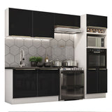 Combo completo de Cocina 270cm Blanco/Negro Lux Madesa 01