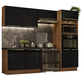 Combo completo de Cocina 270cm Marrón/Negro Lux Madesa 01