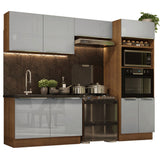 Combo completo de Cocina 270cm Marrón/Gris Lux Madesa 01