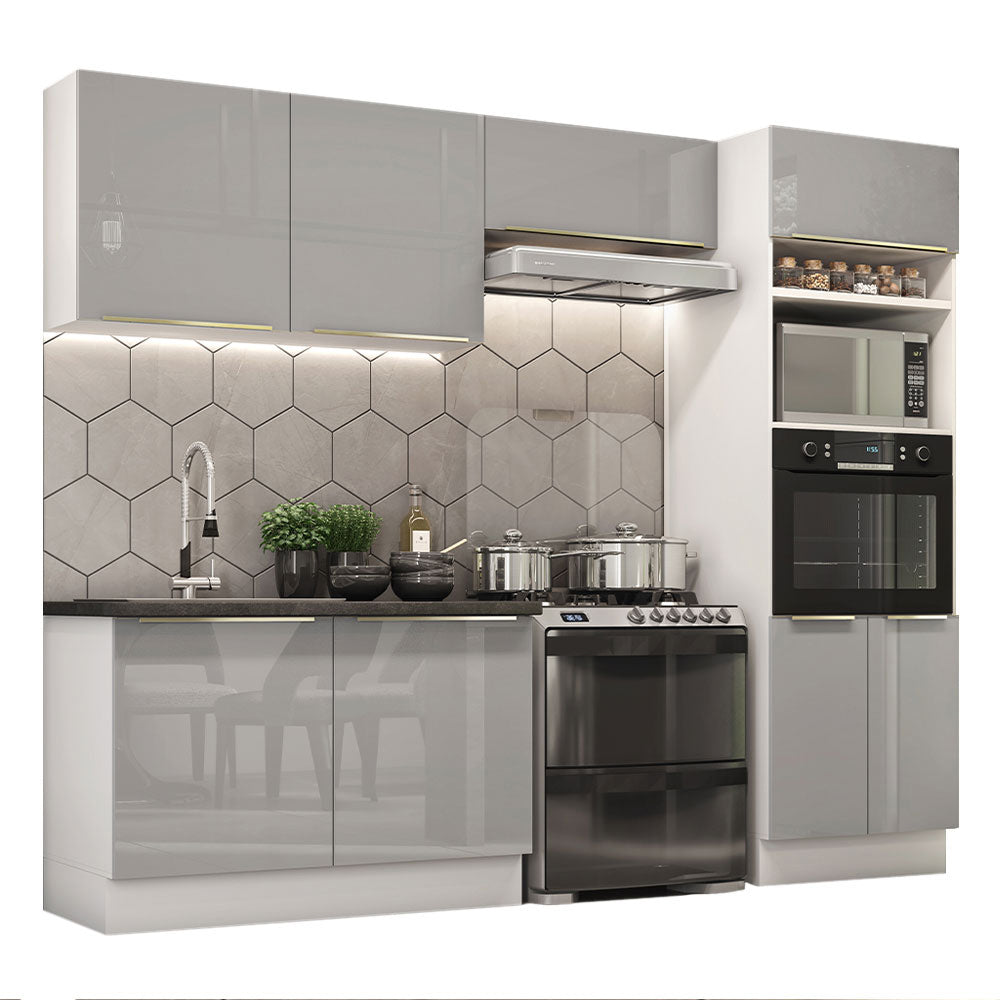 Combo completo de Cocina 270cm Blanco Gris Lux Madesa 01