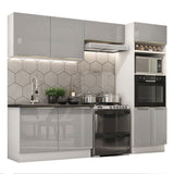 Combo completo de Cocina 270cm Blanco Gris Lux Madesa 01