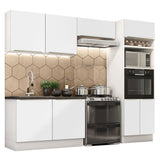 Combo Completo de Cocina 270 x 60 cm Blanco/Blanco Aterciopelado Lux Madesa 01