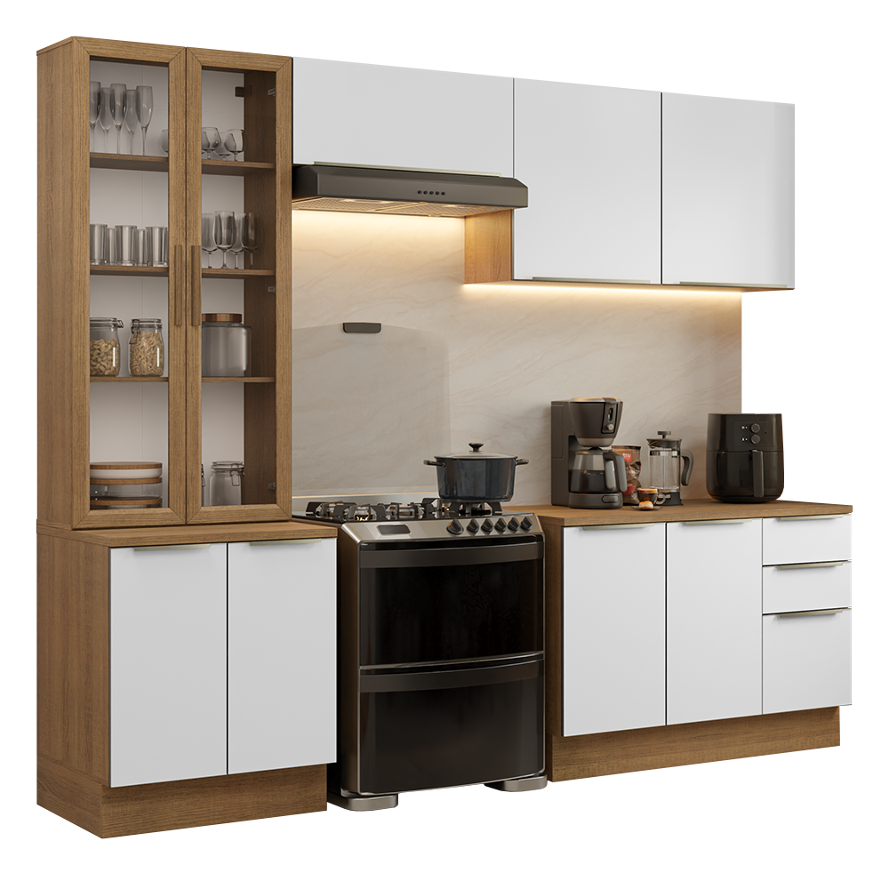 Combo completo de Cocina con Cristalero 270 cm Madesa Lux MB 04